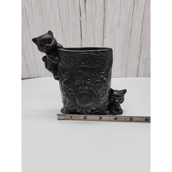 Ceramic Sunflower Seed Bag & Kittens Vase Pen Holder Planter - Picture 9 of 12